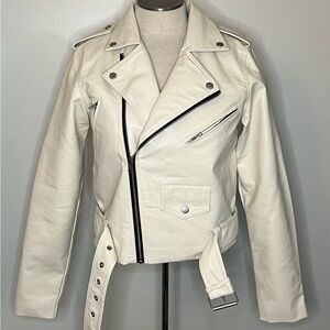 ASOS Off-White vegan Leather Biker Jacket